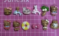 ハローキティ ネイルパーツ 12個セット日焼け　夏