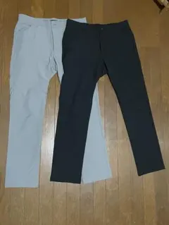 ワークマン メンズ ゴルフパンツ L グレー ,ブラック 2本組