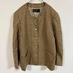 【HARDY AMIES】(L)チェック柄ジャケット/カジュアル/イタリア製のサムネイル