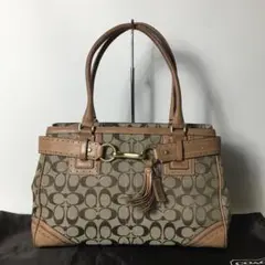 2508-365｜コーチ シグネチャー ハンドバッグ ライトブラウン