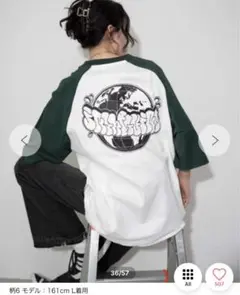 WEGO グラフィックBIGラグランTシャツ L
