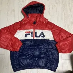 FILA トリコロールカラー 中綿ジャケット フード付き