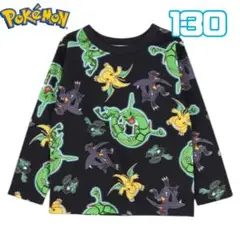 新品　ポケモン　長袖Tシャツ 130ブラック レックウザ　カイリュー