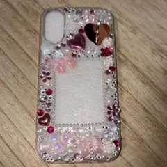 iPhone17 デコケース　デコ電　ピンク