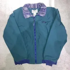 L.L.Bean エルエルビーンウォームアップジャケット 裏フリース総柄 M