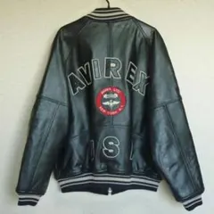 匿名の影様専用　AVIREX　アヴィレックス　羊革レザージャケット　ブラック　L
