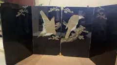 金色の竹と鳥の三つ折り屏風 金色の竹と鳥の三つ折り屏風 - メルカリ