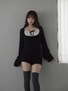 ANDMARY Raven gather set up アンドマリー ブラック