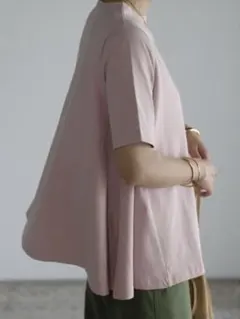 ボンジュールサガン　ピンクAラインシルエット 半袖Tシャツのサムネイル