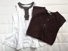Jacadi ジャカディ　ホワイトワンピース　ベストセット　6ヶ月