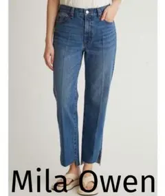 Mila Owen ミラオーウェン 裾段差センタープレスデニムパンツ