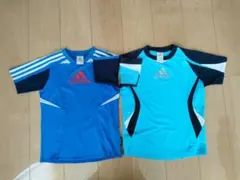 adidas 半袖Tシャツ2枚セット 青・水色 130