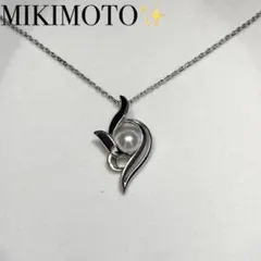 美品✨ミキモト、オープンハートSV925パールレディースネックレス_292 