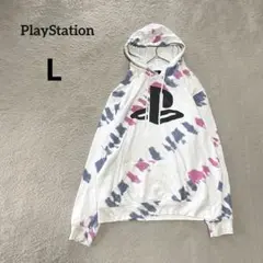 プレイステーションPlayStation タイダイ柄 パーカー Lサイズホワイト