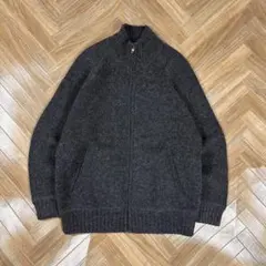 90s-00s OLD UNIQLO ドライバーズニット ウール ダークグレー