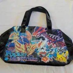 ポケモン　プールバッグ　ビーチバッグ　ボストン型　男の子　黒　ブラック