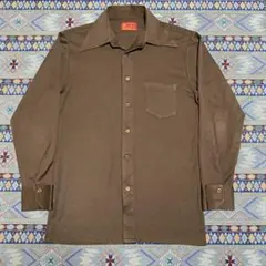 70s Sears KINGS ROAD 長袖シャツ　ボックスシルエット　デカ襟