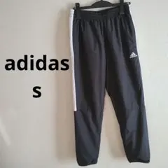 【美品】adidas ブラックジャージパンツ サイドホワイトライン