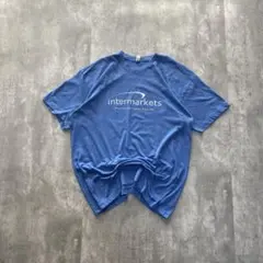 USA古着 企業系 両面プリント Tシャツ 半袖 XLサイズ ブルー