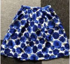 お値下げ価格　ロペピクニック　ブルーフラワー　花柄フレアスカート