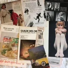 ⑦ 洋雑誌 洋書 切り離し約120ページ まとめ売り コラージュ