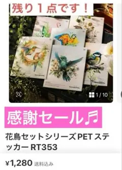 花鳥セットシリーズPETステッカー RT353