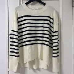 chocol raffine ボーダー柄長袖ニット Fサイズのサムネイル