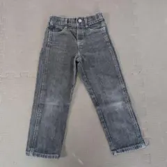 キッズグレーデニム ストレートレッグ デニムパンツ