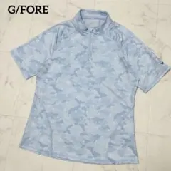 G/FORE　ハーフジップ　半袖シャツ　ストレッチ　カモフラ　ロゴ　スカル　Lのサムネイル
