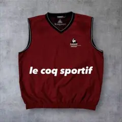 ルコックスポルティフ ゴルフ ベスト 赤　 L　運動　古着