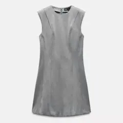 ZARA ノースリーブミニワンピース グレー