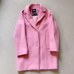 ［最終価格］ZARA KIDS ピンク ウール コート 大人着用可！ 上質ウールのサムネイル