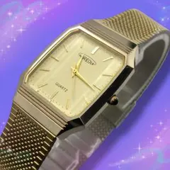 美品 稼働品 オレオール メンズ腕時計 カットガラス クリーム系文字盤 クオーツのサムネイル