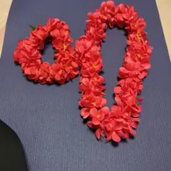 赤色フラダンス用レイ（フリーサイズ）