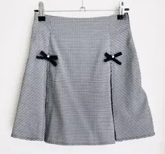 evelyn リボンスリットSK チェック ブラック