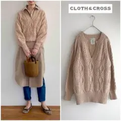 新品 ハグオーワー クロス＆クロス レース編みスカラップニット 