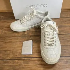（K26255）JIMMY CHOO レザー スニーカー 41（約26㎝）のサムネイル