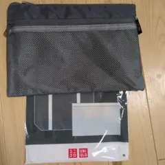 未使用 UNIQLO ノベルティポーチ グレー メッシュのサムネイル