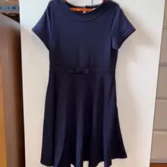 CHOPIN 120センチ　ネイビー 半袖 ワンピース リボン付き