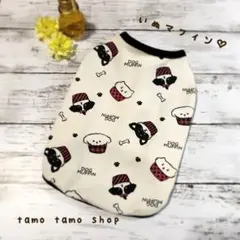 オーダー専用♡ドッグマフィン柄 ラメ入り タンクトップ XXS〜 犬服