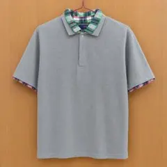 【さらに値下げしました！】BEAMS チェックシャツ レイヤード風ポロシャツのサムネイル