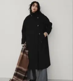Auntie Rosa Holidayスタンダードカラー3wayロングコート 黒のサムネイル