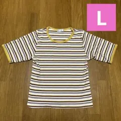 ボーダー　Tシャツ　半袖　トップス　サイズL レディース　夏服