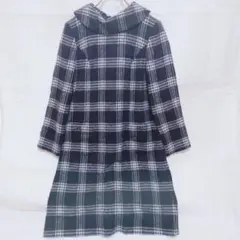 ブルーベル チェック柄 ワンピース ウール混 襟取り外し可