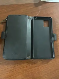 AQUOS ZERO 6用　手帳型スマホケース ブラック ストラップ付き