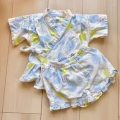 apres les cours ペプラム甚平 80cm ブルー×イエロー