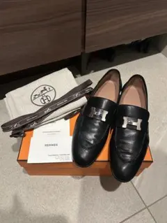 新品未使用】HERMES モカシンパリ ブラックシルバー金具 37.5 - メルカリ