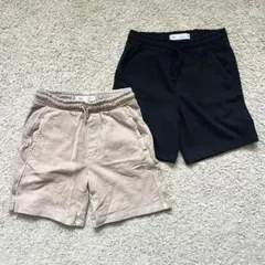 ザラ キッズ 黒 ベージュのハーフパンツ 2点セット サイズ7 122cm