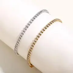 スワロフスキー風 ♡ テニスブレスレット3mm CZダイヤ Swarovski