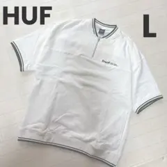 HUF ハフ　ハーフジップ 半袖トレーナー　スエット　Tシャツ　 刺繍　L